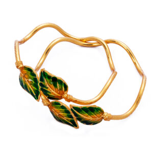 Beki Minakari Gold Plated Leaf Chudi
