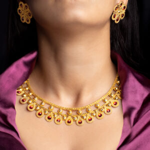 Gold Plated Chatai Minakari Necklace