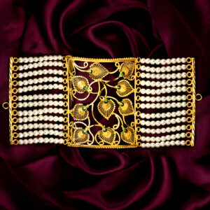Premium Gold Plated Patabahar Pearl Mantasa