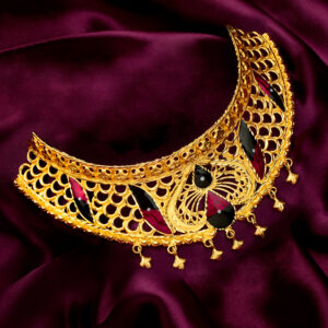 Premium Gold Plated Cuff Choker in Minakari Work
