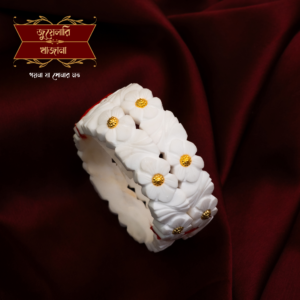 Flower Motif Premium Original Conch Shakha Pair