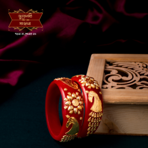 Premium Gold Plated Gold Design Star Peacock Pola Pair