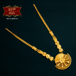 Beautiful Gold Plated Half Circle Sitahar with Earrings