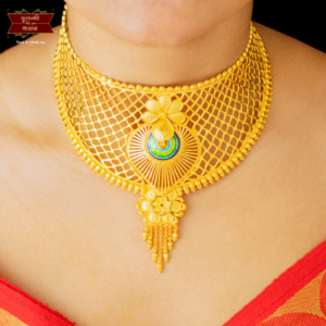 Premium Bridal Gold Design Minakari Choker with Earrings