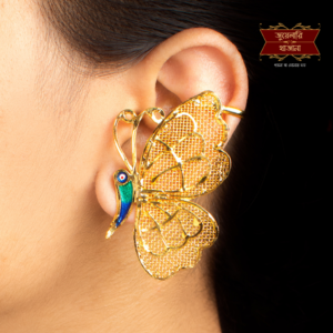 Premium Gold Plated Mesh Wing Butterfly Full Kaan Earrings