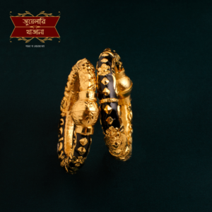 Premium Gold Plated Bahubali Black Minakari Bala