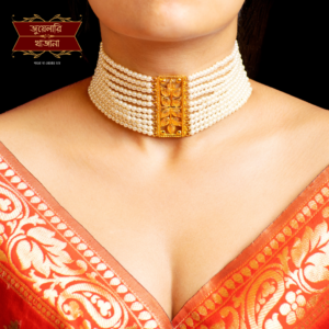 Premium Gold Plated Semi-Cultured Patabahar Pearl Choker