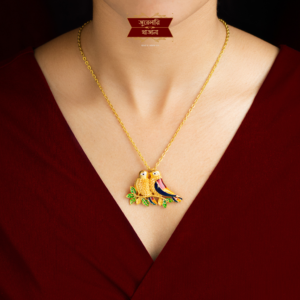 Stylish Gold Plated Love Bird Pendant