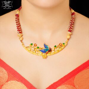 Stylish Gold Plated forest bird pendant