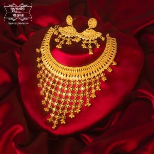 Premium Gold Plated Sabeki Jhalor Bridal V-Necklace