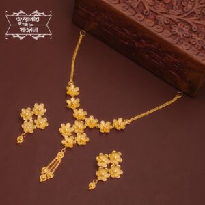 Trendy Gold Plated Pritha Necklace with Earrings