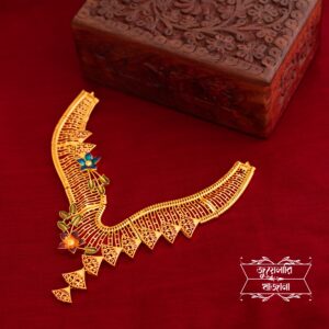 Premium Gold Plated Swara Hasuli Necklace with Earrings