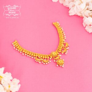 Aesthetic Gold Plated Muktolata Necklace with Earrings