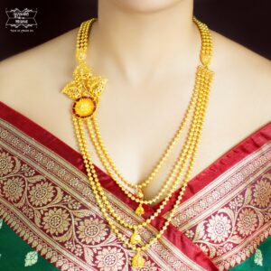 Premium Gold Plated Triparna Lahari with Earrings