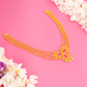 Premium Gold Plated Troyee Necklace with Earrings