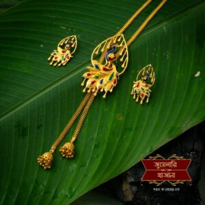 Premium Gold Plated Adro Tie Chain Set with Earrings